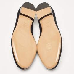 Pre Owned Valentino Black Suede One Rockstud Smoking Slippers Size 38.5