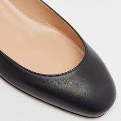 Valentino Black Leather Ankle Strap Ballet Flats Size 39