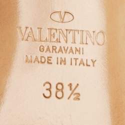 Pre Owned Valentino Metallic Leather Rockstud Pumps Size 38.5