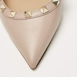 Valentino Beige Leather Rockstud Pumps Size 35