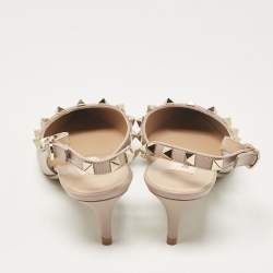 Valentino Beige Leather Rockstud Pumps Size 35