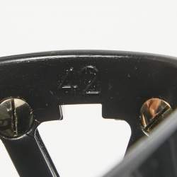 Pre Owned Valentino Black Rubber VLogo Platform Mules Size 42