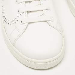 Pre Owned Valentino White Leather Backnet Sneakers Size 36