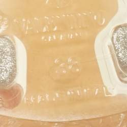 Pre Owned Valentino Silver Glitter Jelly Rockstud Bow Thong Flats Size 38