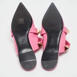 Valentino Pink Leather Roman Stud Mules Size 40