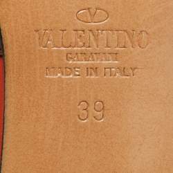 Pre Owned Valentino Multicolor Leather Rockstud Ankle Strap Pumps Size 39