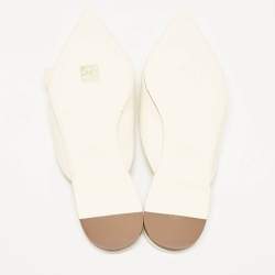 Pre Owned Valentino Garavani White Leather Butterfly Embellished Mules Size 41