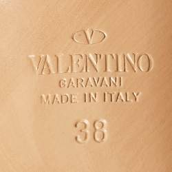 Pre Owned Valentino Dusty Pink Leather VLogo Slingback Pumps Size 38