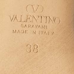 Pre Owned Valentino Dusty Pink Patent Leather VLogo Slingback Pumps Size 38