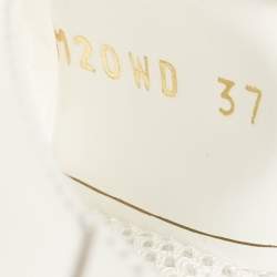 Pre Owned Valentino White Leather Backnet Sneakers Size 37