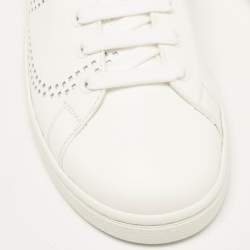 Pre Owned Valentino White Leather Backnet Sneakers Size 37