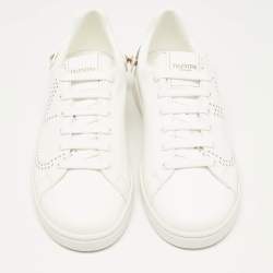 Pre Owned Valentino White Leather Backnet Sneakers Size 37
