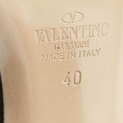Pre Owned Valentino Black Leather Rockstud Knee Length Boots Size 40