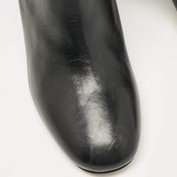 Pre Owned Valentino Black Leather Rockstud Knee Length Boots Size 40