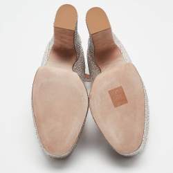 Pre Owned Valentino Beige Suede Crystal Embellished Tango Pumps Size 37