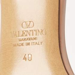 Pre Owned Valentino Dusty Pink Patent Leather VLogo Slingback Pumps Size 40