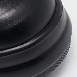 Pre Owned Valentino Black Leather Lace Up Chunky Sneakers Size 39