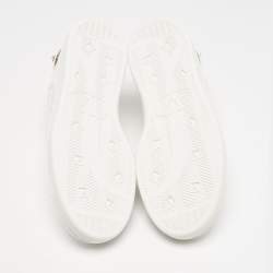 Pre Owned Valentino White Leather Bianco Backnet Low Top Sneakers Size 39.5