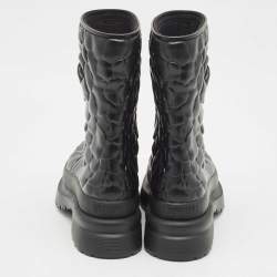 Valentino Black Rubber Atelier 03 Rose Edition Rain Boots Size 37