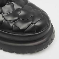 Valentino Black Rubber Atelier 03 Rose Edition Rain Boots Size 37