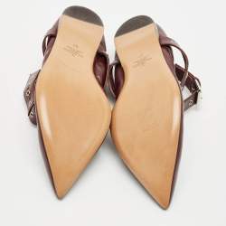 Valentino Burgundy Leather Rockstud Ballet Flats Size 37