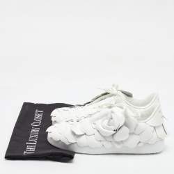 Valentino White Leather Atelier 03 Rose Edition Low Top Sneakers Size 36