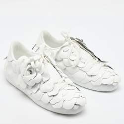 Valentino White Leather Atelier 03 Rose Edition Low Top Sneakers Size 36