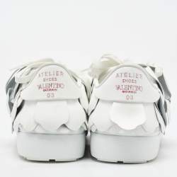 Valentino White Leather Atelier 03 Rose Edition Low Top Sneakers Size 36