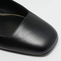 Valentino Black Leather VLogo Mary Jane Ballet Flats Size 38.5