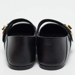 Valentino Black Leather VLogo Mary Jane Ballet Flats Size 38.5