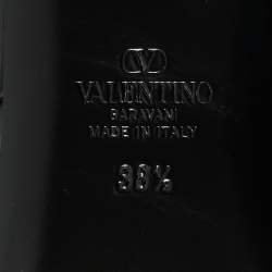Valentino Black Leather VLogo Mary Jane Ballet Flats Size 38.5