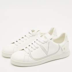 Valentino White Leather Rockstud Sneakers Size 39.5