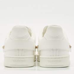 Valentino White Leather Rockstud Sneakers Size 39.5