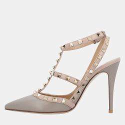 Pre Owned Valentino Rockstud EU 36 Grey Leather Pumps