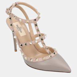 Pre Owned Valentino Rockstud EU 36 Grey Leather Pumps