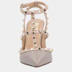 Pre Owned Valentino Rockstud EU 36 Grey Leather Pumps