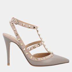 Pre Owned Valentino Rockstud EU 36 Grey Leather Pumps