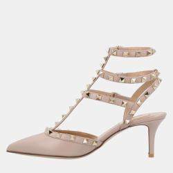 Pre Owned Valentino Rockstud EU 36 Beige Calfskin Leather Pumps