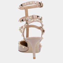 Pre Owned Valentino Rockstud EU 36 Beige Calfskin Leather Pumps