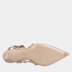Pre Owned Valentino Rockstud EU 36 Beige Calfskin Leather Pumps