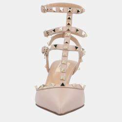 Pre Owned Valentino Rockstud EU 36 Beige Calfskin Leather Pumps