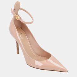 Pre Owned Valentino Tan-Go Patent Leather EU 36 Nude Leather Pump 100mm