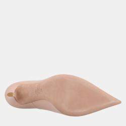 Pre Owned Valentino Tan-Go Patent Leather EU 36 Nude Leather Pump 100mm