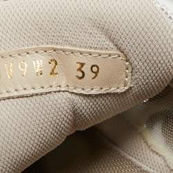 Pre Owned Valentino Multicolor Knit Fabric and Leather Easy Knot Lace Up Sneakers Size 39