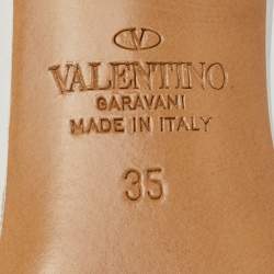 Pre Owned Valentino White/Transparent Leather and PVC VLogo Slingback Pumps Size 35