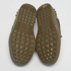 مملوكة مسبقًا Valentino Green Canvas and Leather Slip On Sneakers Size 40