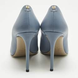 Pre Owned Valentino Blue Leather Rockstud Pumps Size 40