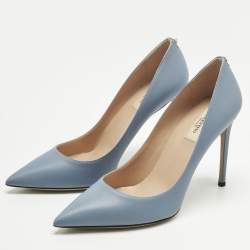 Pre Owned Valentino Blue Leather Rockstud Pumps Size 40