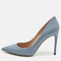 Pre Owned Valentino Blue Leather Rockstud Pumps Size 40
