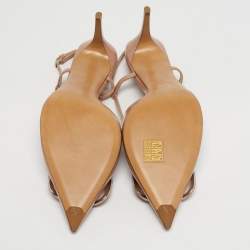 مملوكة مسبقًا حذاء كعب عالي فالنتينو بيج لامع هروب بشعار V مقاس 38